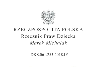  List Rzecznika Praw Dziecka Marka Michalaka z okazji zakończenia roku szkolnego 2017/2018